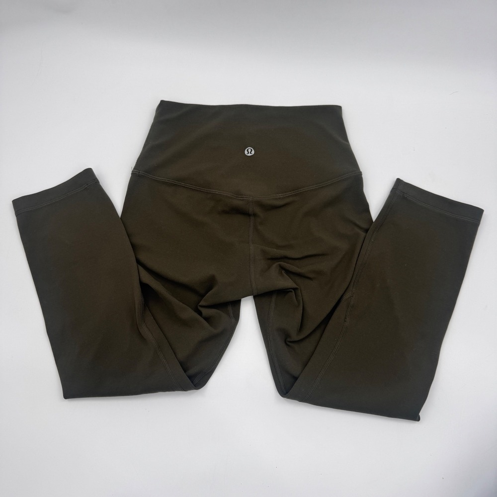 Lululemon Align Crop 21" Leggings – Dark Olive Nulu – Size 4 - Picture 5 of 9